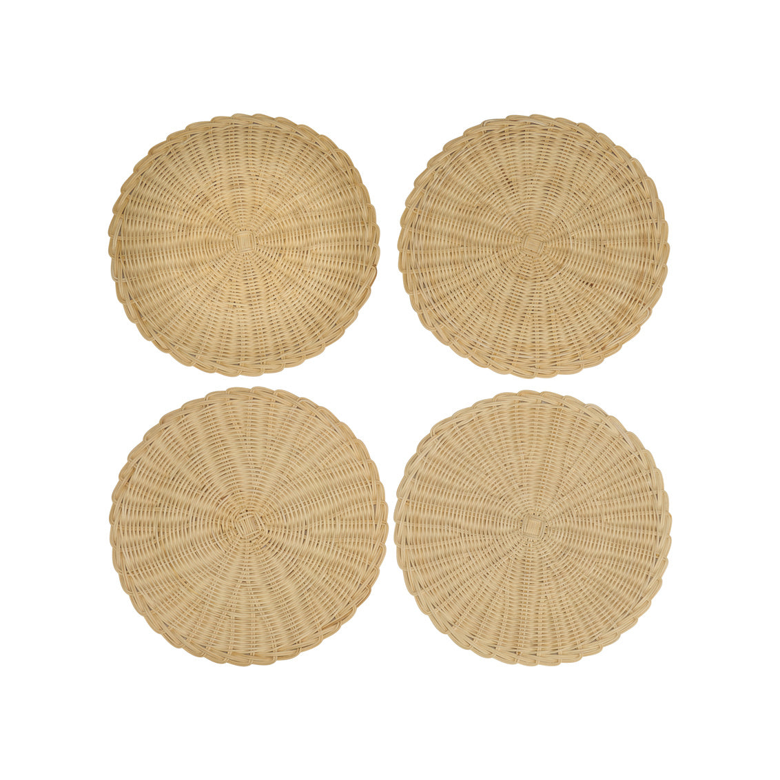 Rattan Placemats (Set of 4) hand woven, no two are alike
