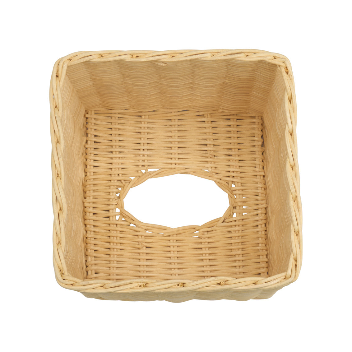 Rattan Tissue Box Cover inside view