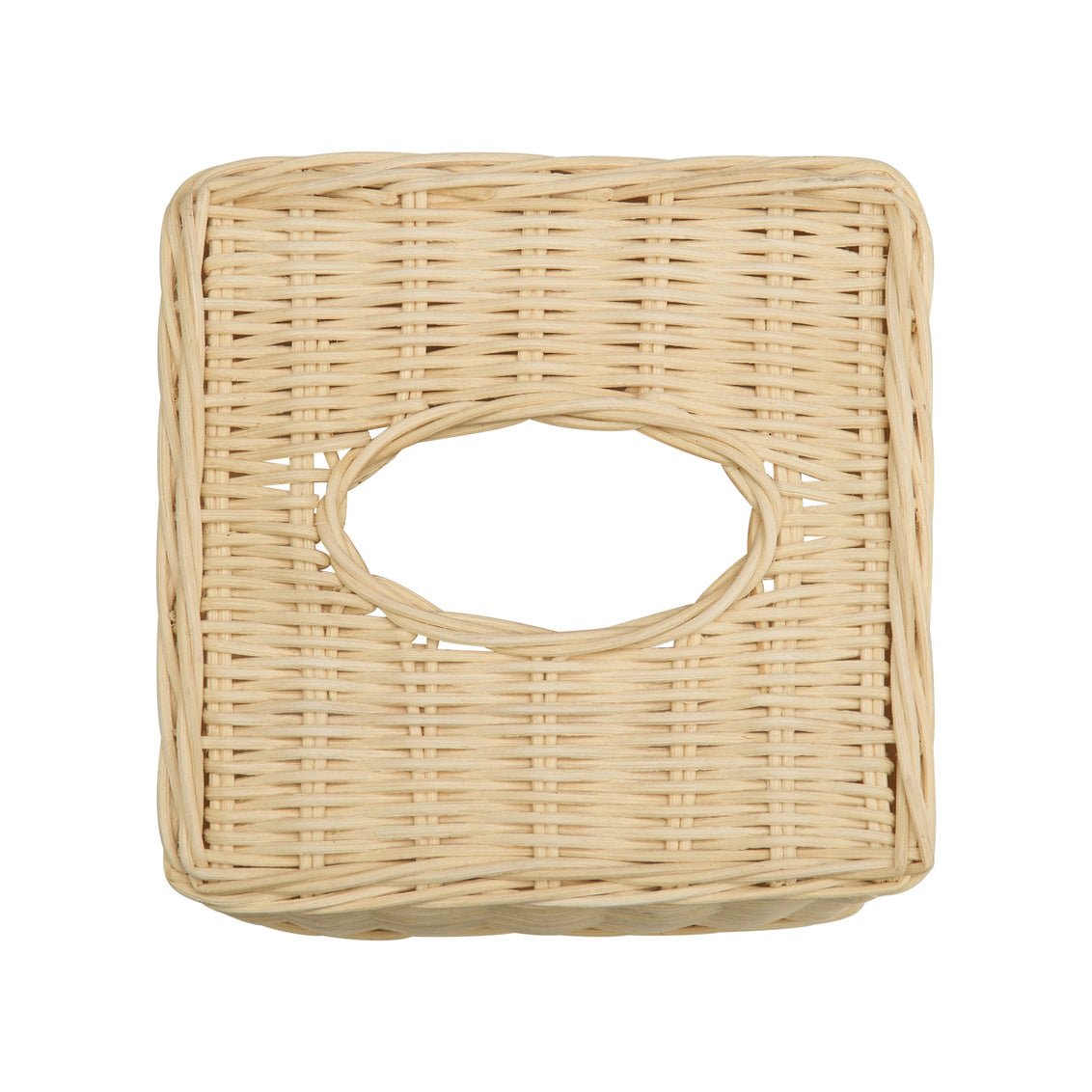 Rattan Tissue Box Cover top view