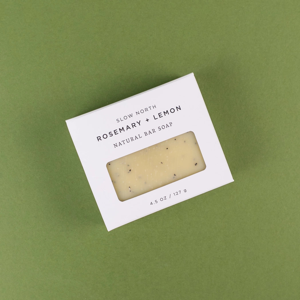 Rosemary + Lemon Natural Bar Soap for a luxurious bath