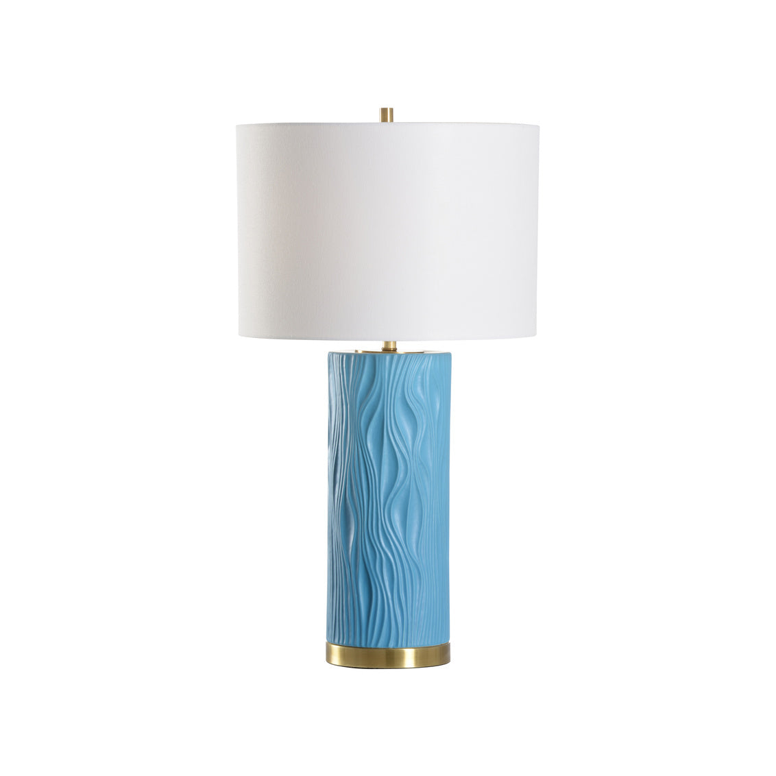 Satin Folds Lamp in Azul blue