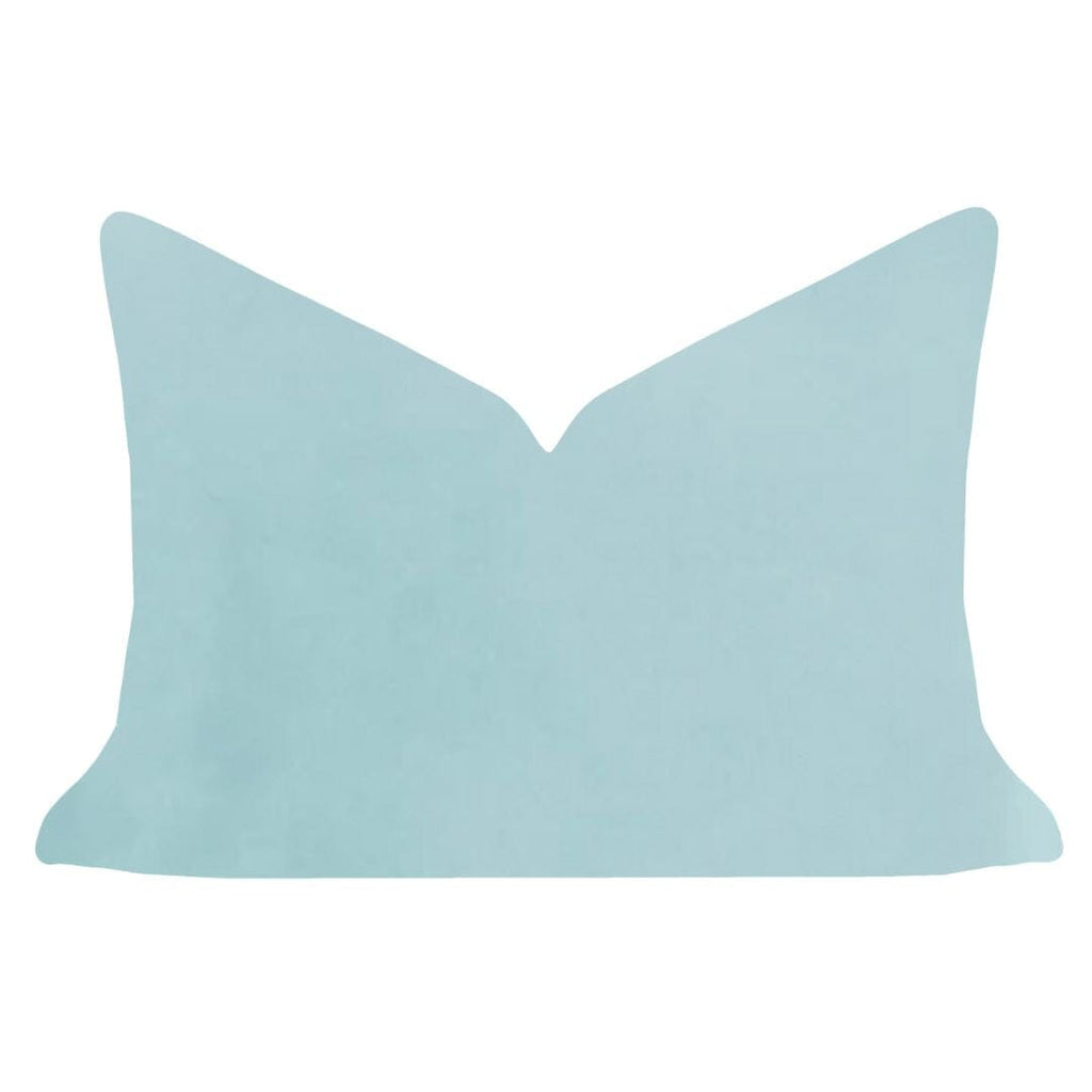 Spa Blue Velvet Pillow 14x20 Lumbar