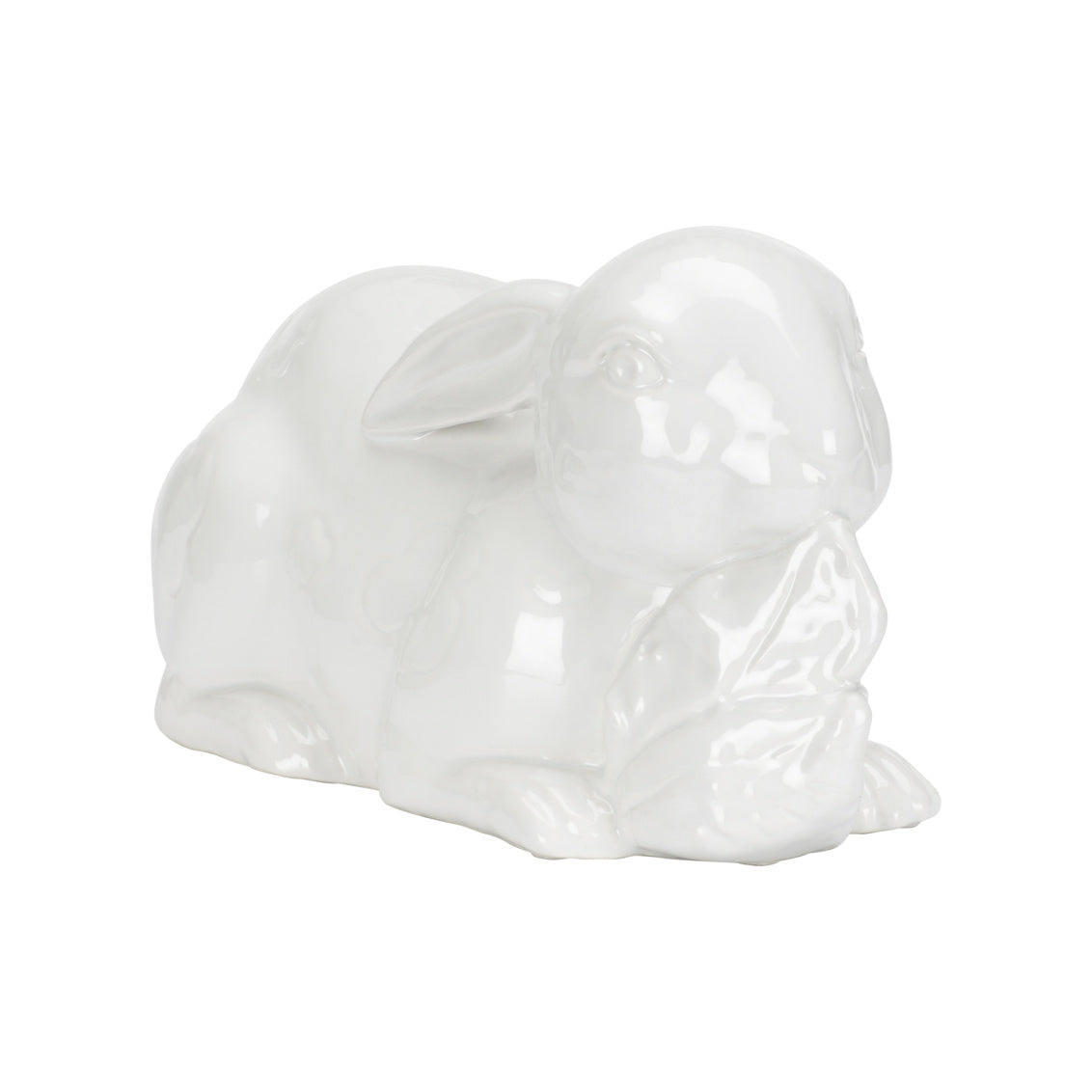 Staffordshire Rabbit - White ceramic figurine with white glaze