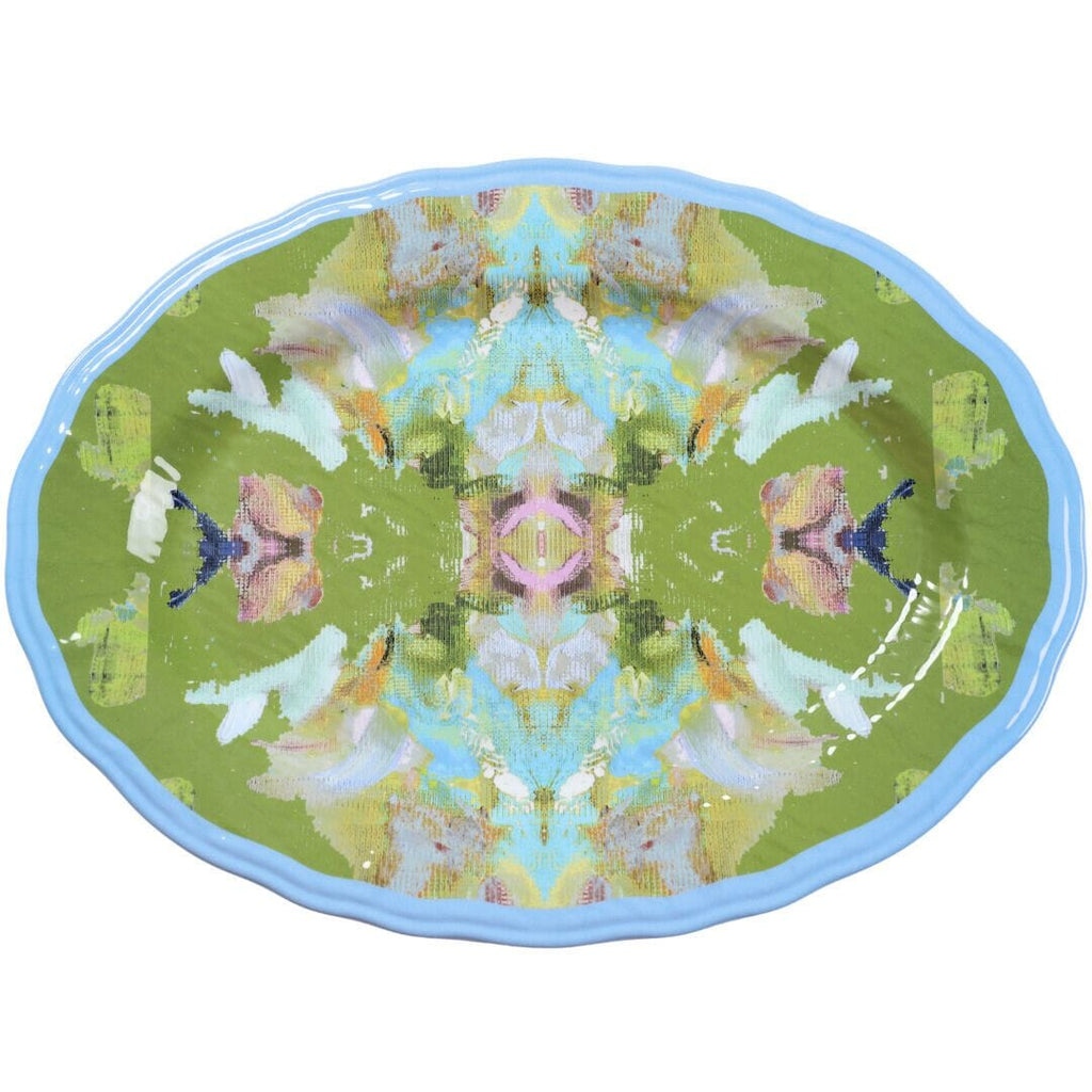 Stained Glass Green Melamine Platter is lighweight and shatterproof