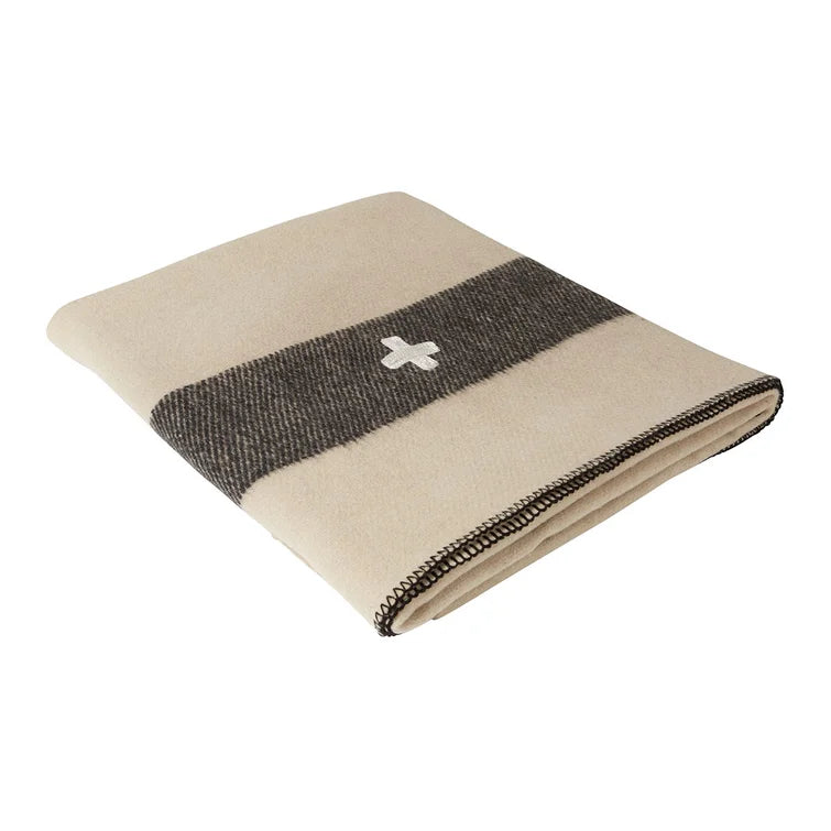 Swiss Army Wool Blanket cream/black