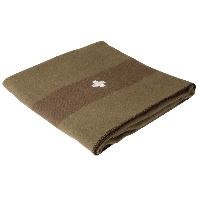 Swiss Army Wool Blanket green/brown