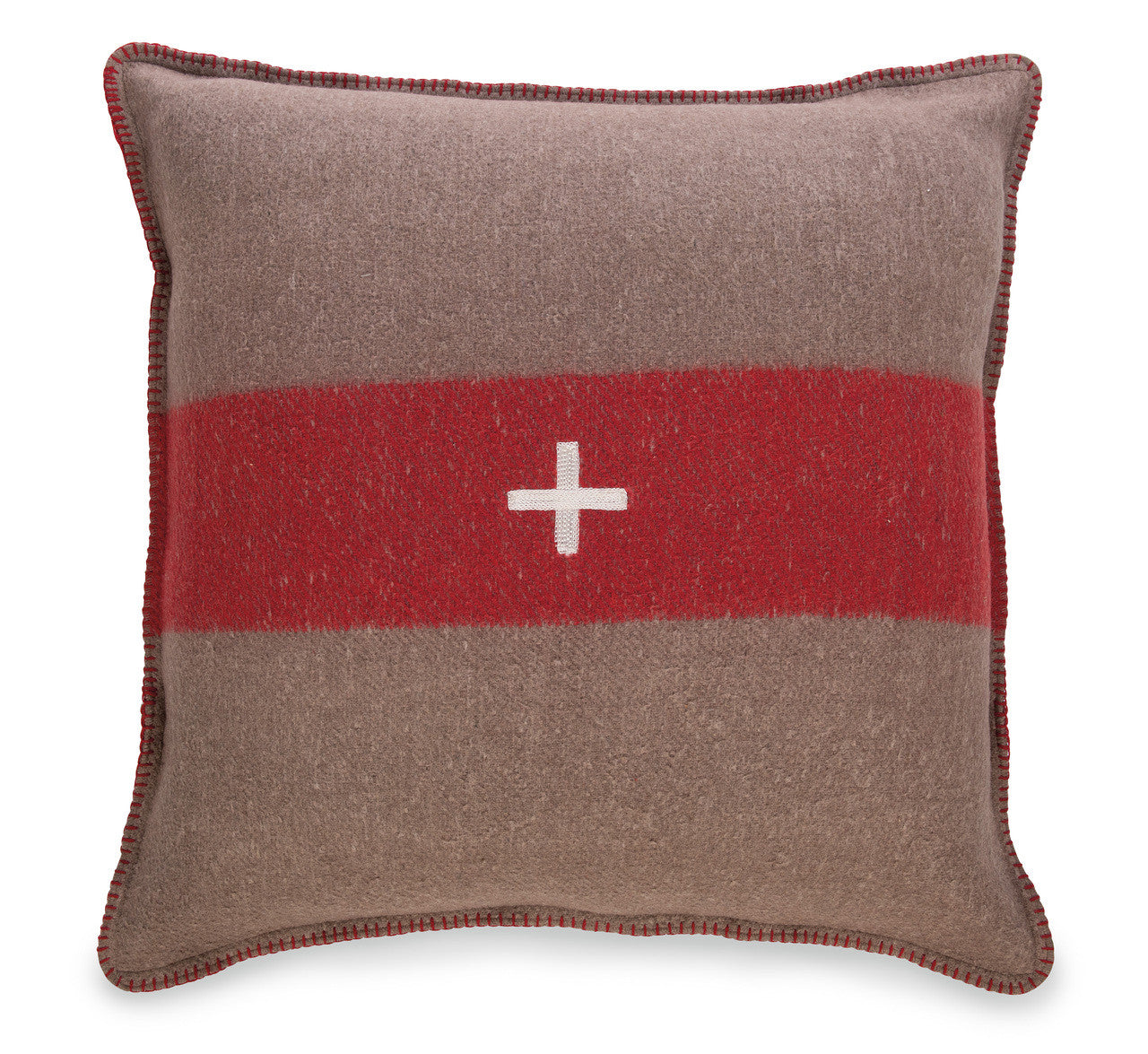 Swiss Army Pillow Cover brown/red 24x24