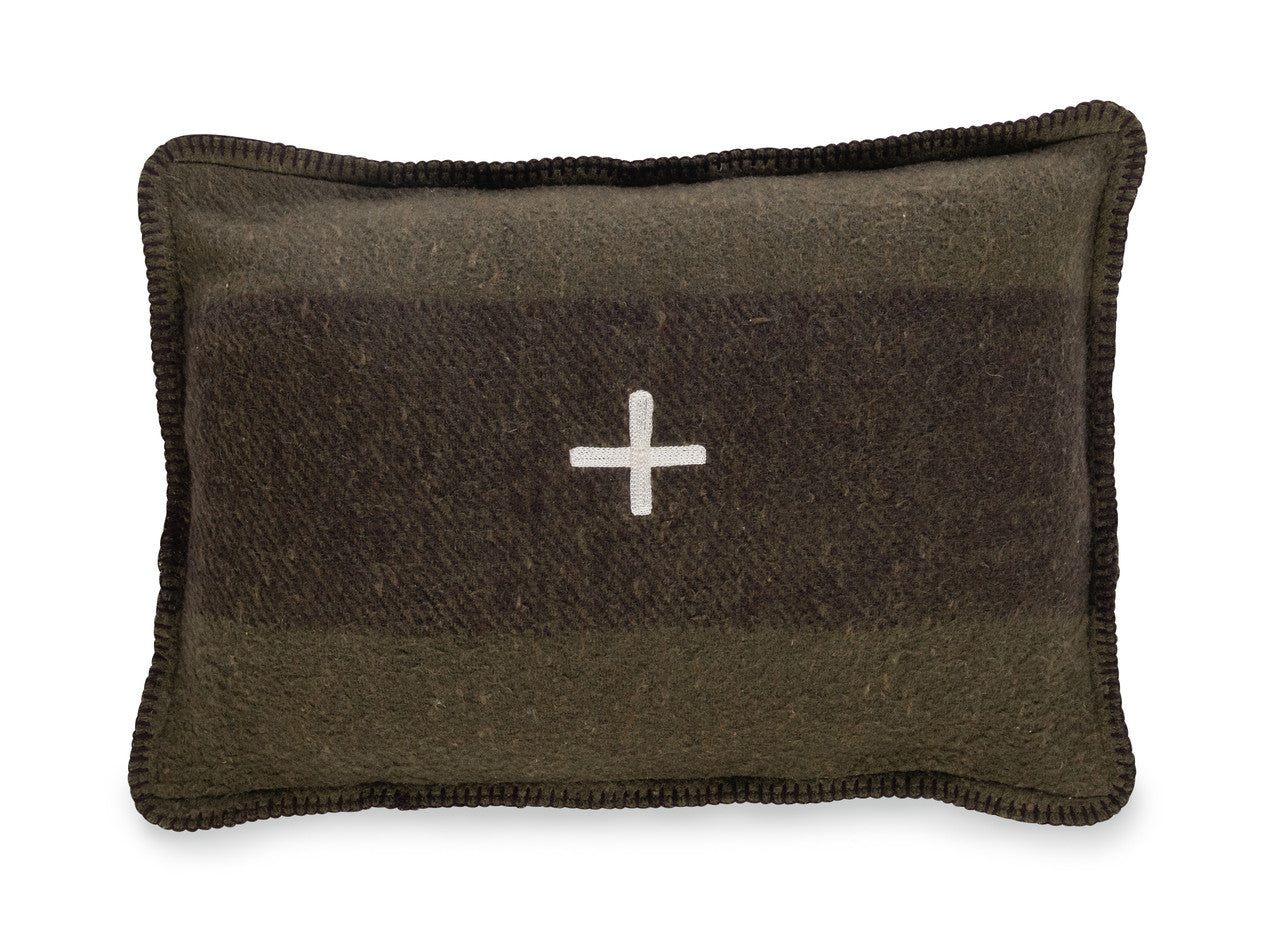 Swiss Army Pillow Cover green/brown 14x20