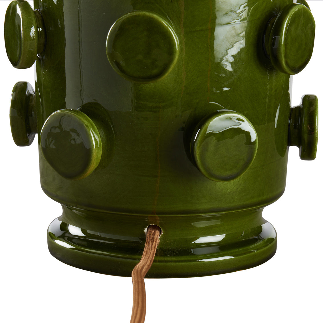 Ungaro Table Lamp - Green circular detailing makes for an interesting silhouette