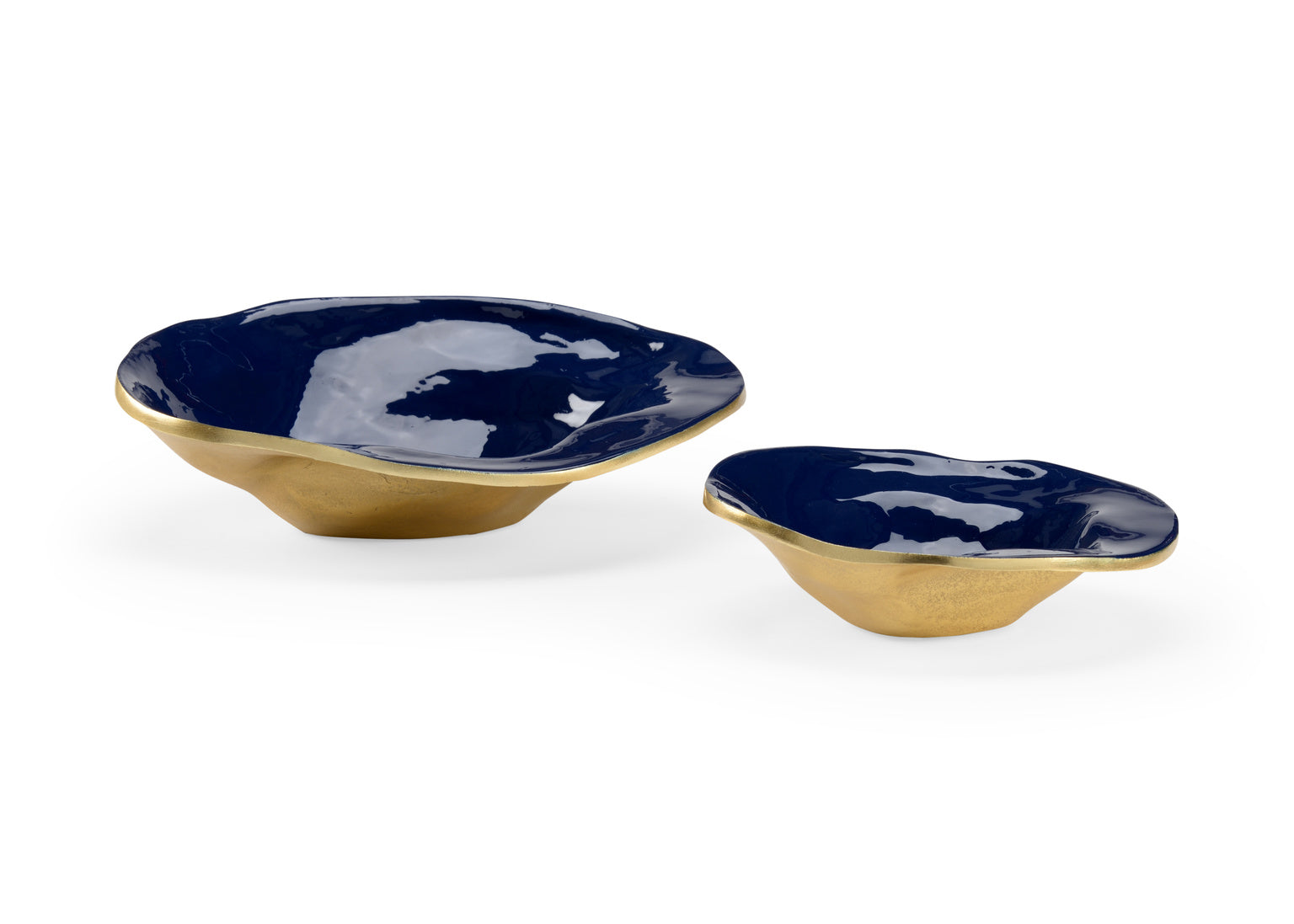 Waving Edge Blue Bowls - Set of 2