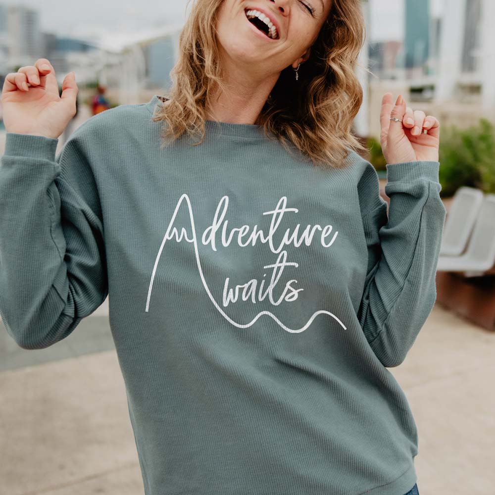 Adventure Awaits Women&#39;s Corded Sweatshirt