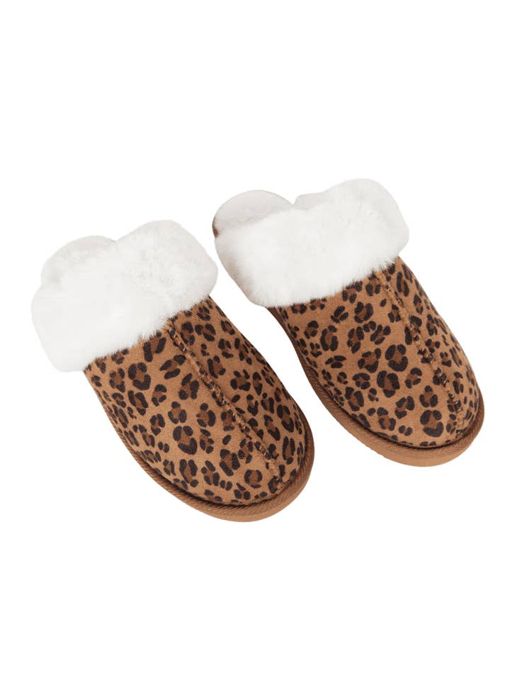 Leopard Print Faux Fur Slippers available in 3 sizes