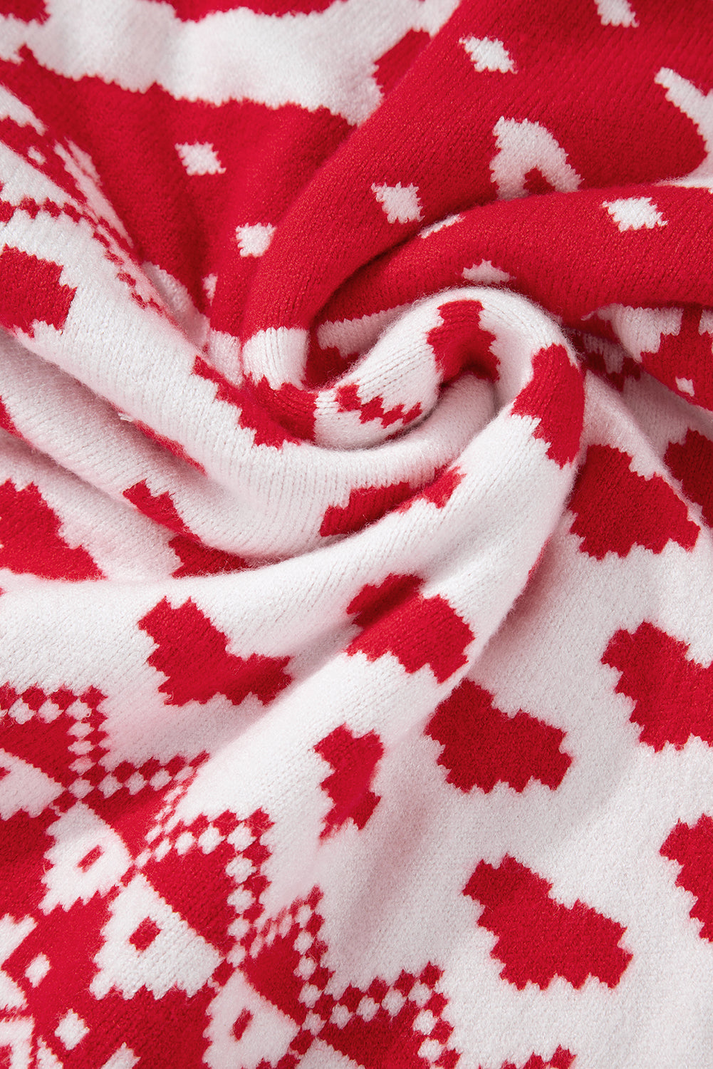 Christmas Element Turtleneck Long Sleeve Sweater in fiery red