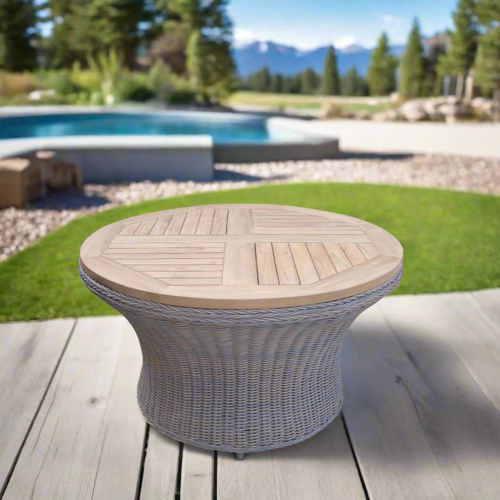 Barbados Outdoor Chat Table lifestyle setting