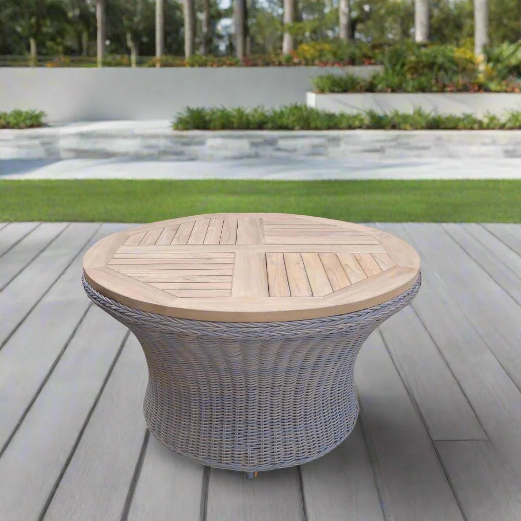 Barbados Outdoor Chat Table lifestyle setting