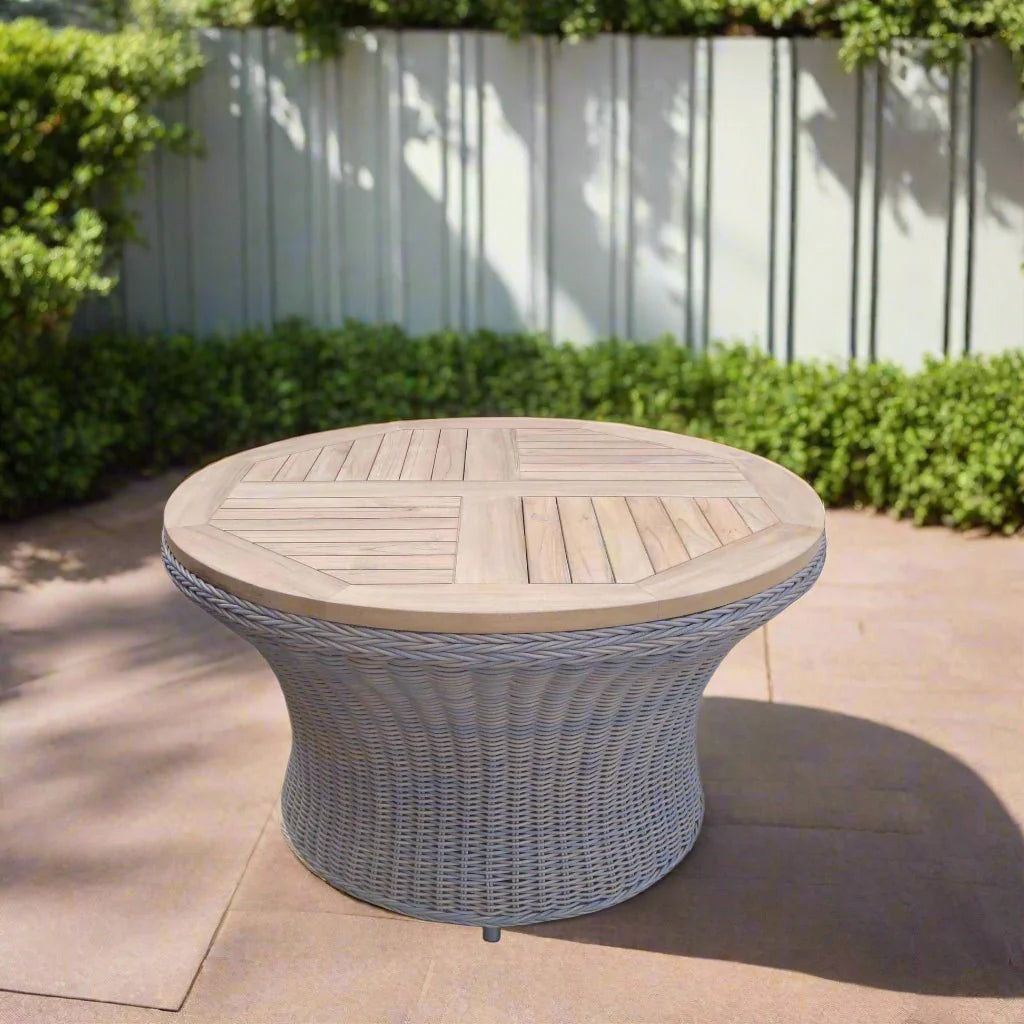 Barbados Outdoor Chat Table in patio setting