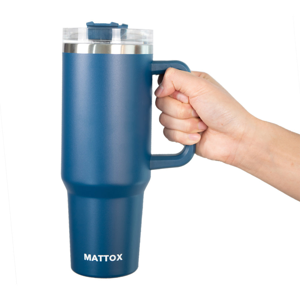 Navy Insulated Tumbler with Handle
