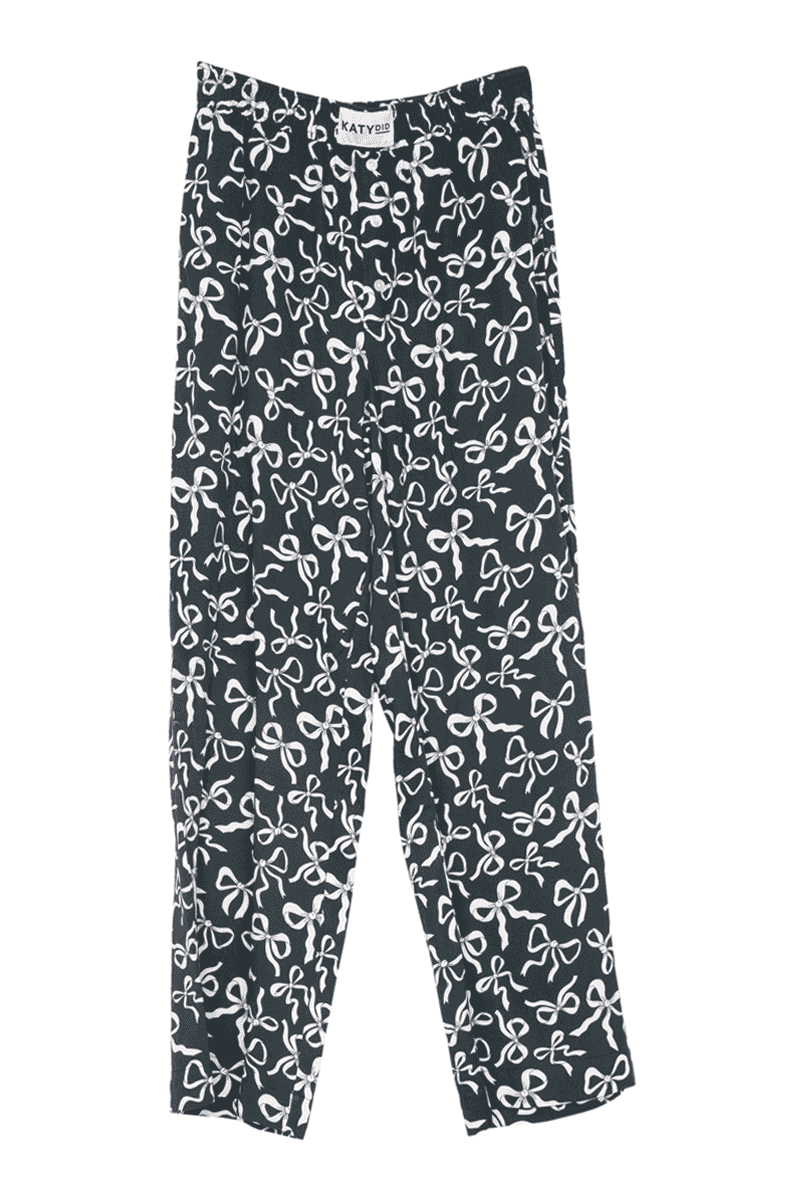 Black &amp; White Bows Boxer Pants