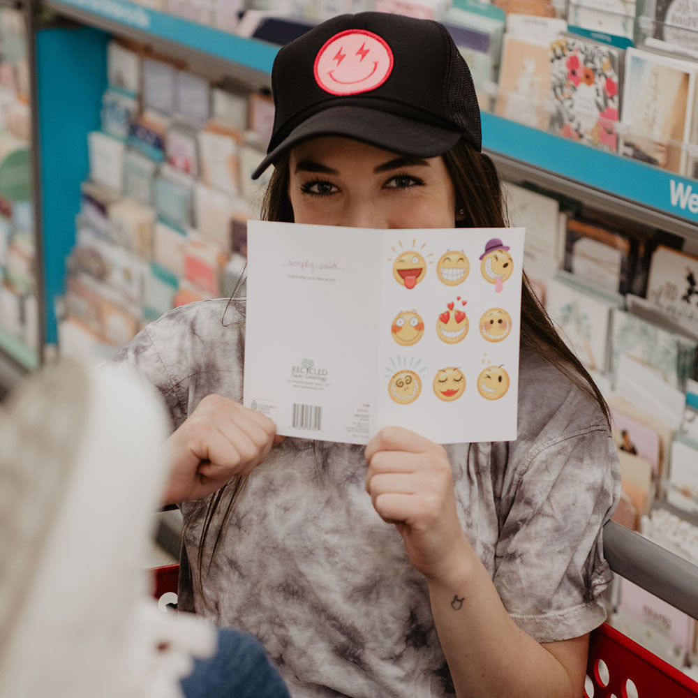 Hot Pink Lightning Happy Face Foam Trucker Hat