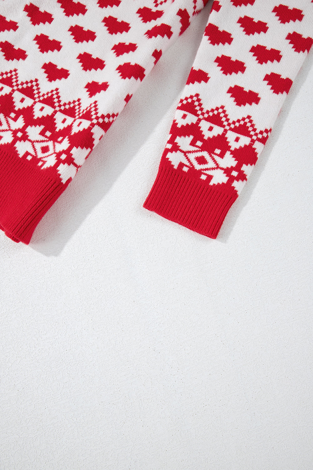 Christmas Element Turtleneck Long Sleeve Sweater in fiery red