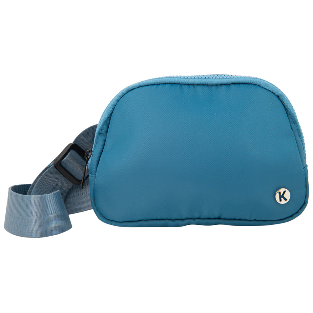 Deep Teal Solid Fanny Pack has interior pockets