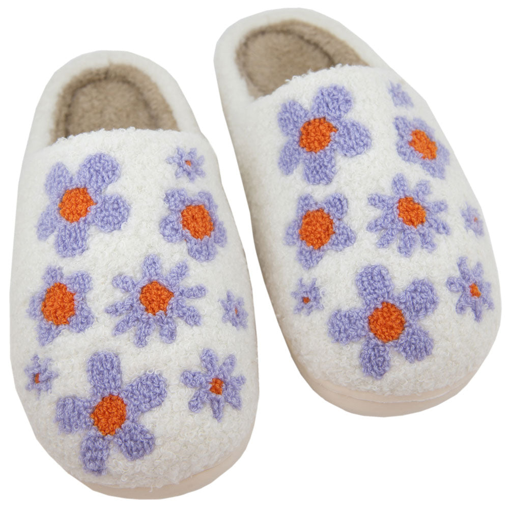 Lilac Daisy All Over House Slippers