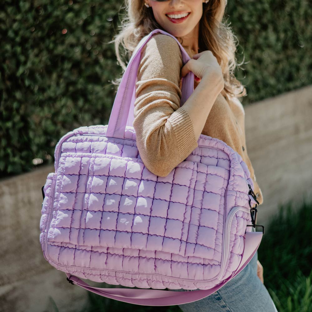 Quilted weekender bag deals