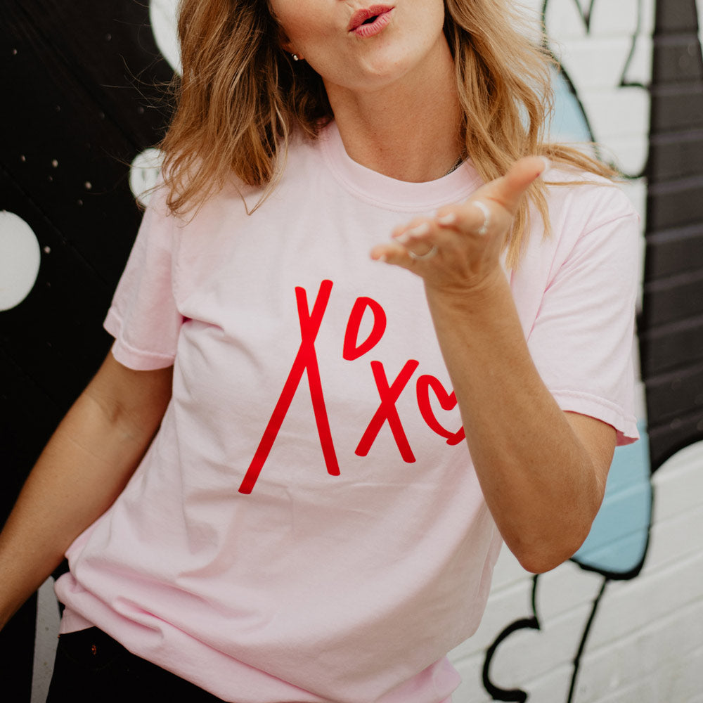 XOXO Heart T-Shirt for Women in blossom