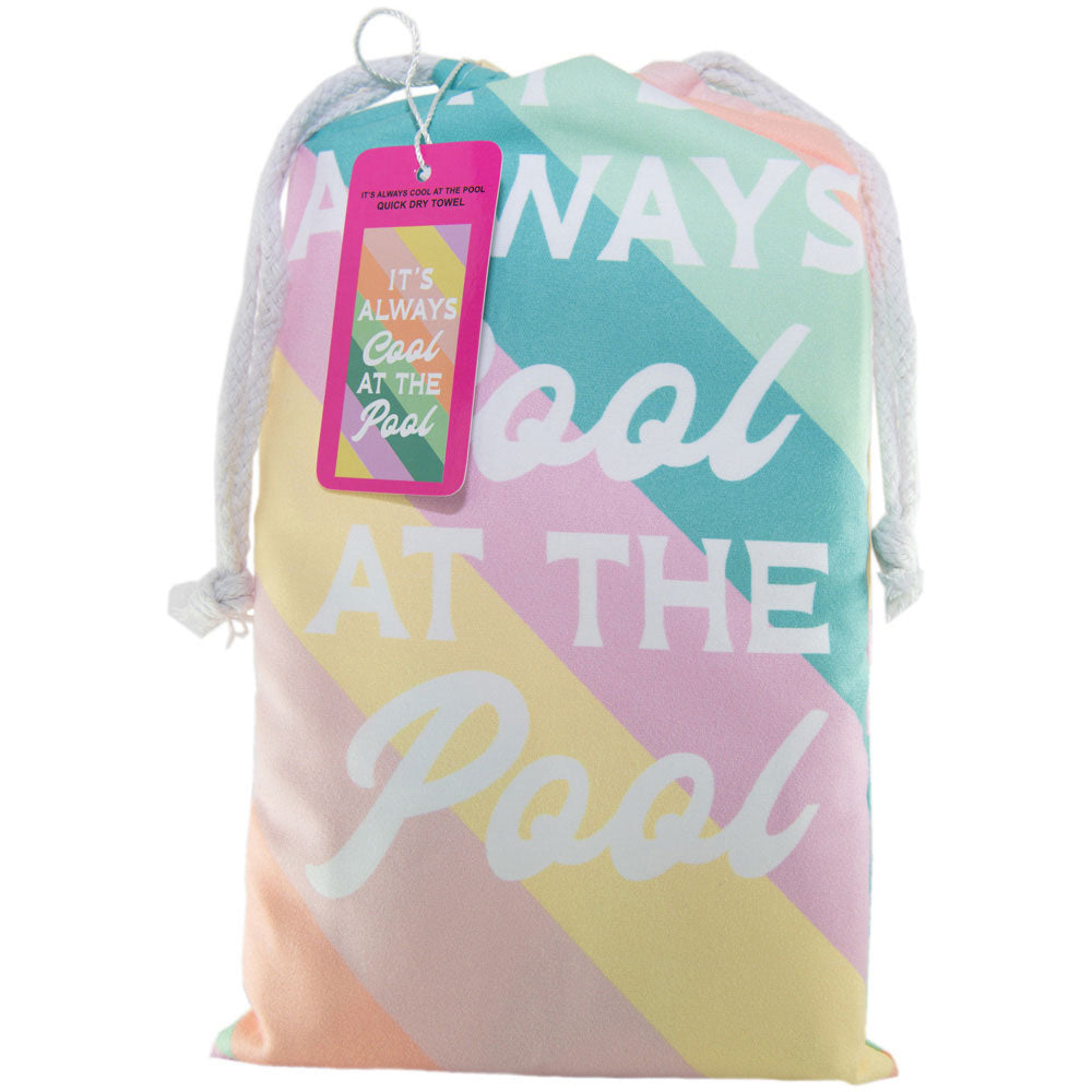 It's Always Cool At The Pool Quick Dry Towel with matching carry pouch