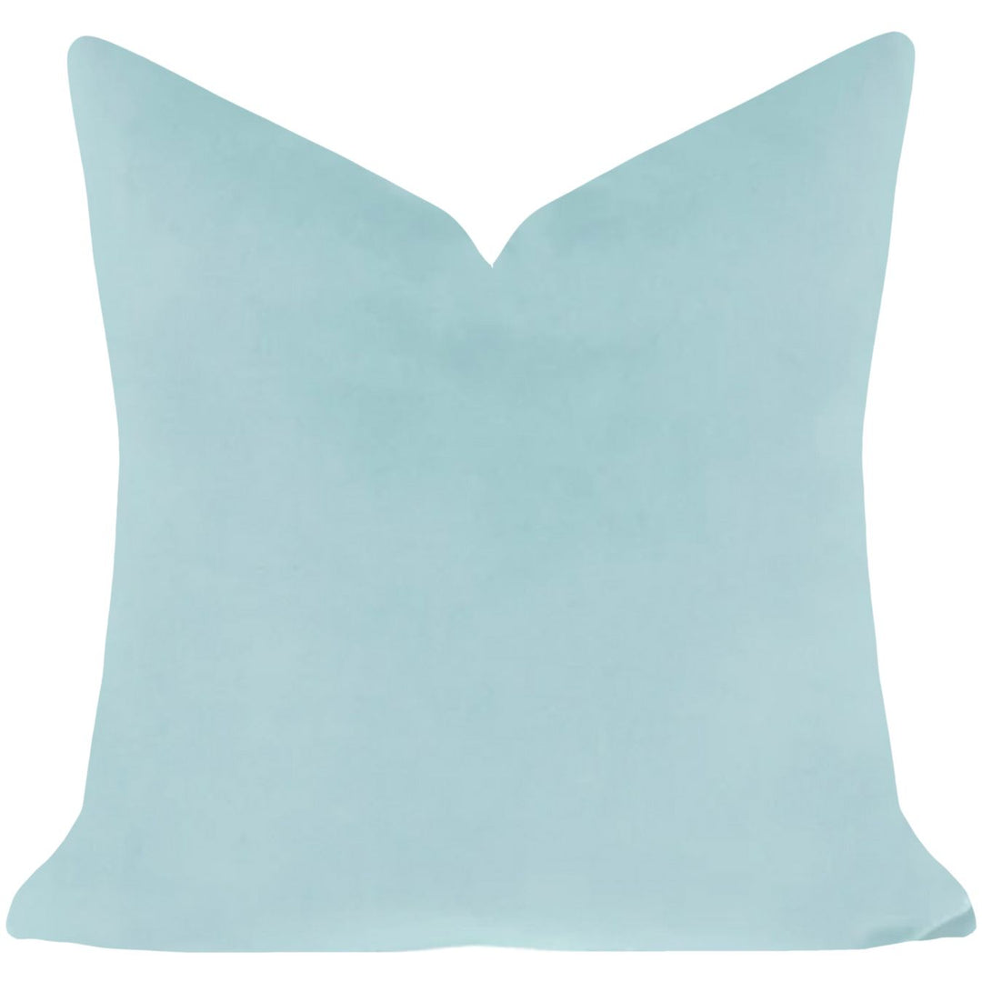 Spa Blue Velvet Pillow