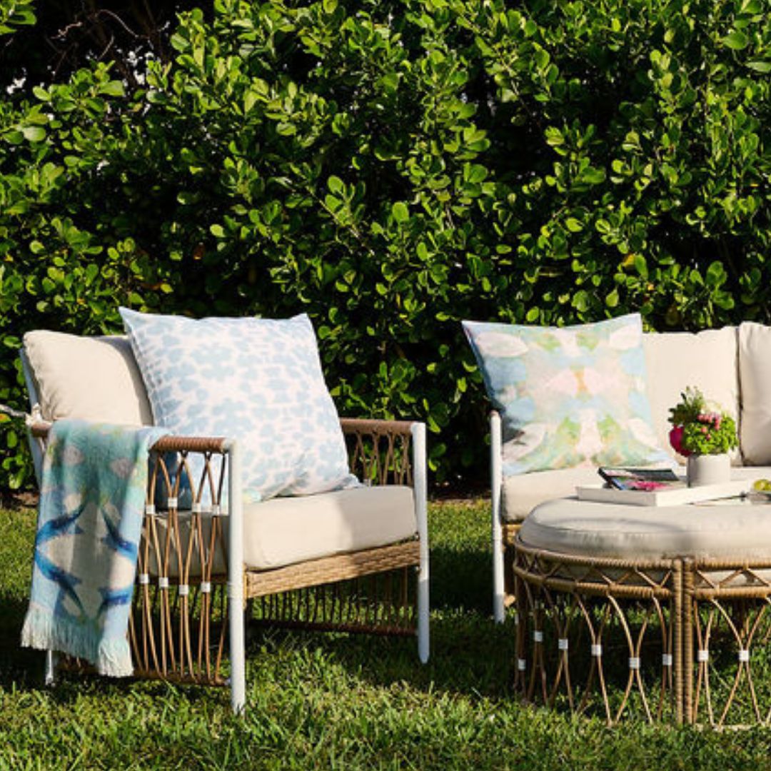 Chintz Mist Outdoor Pillow