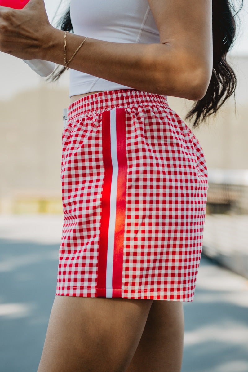 Red Plaid Women's Boxer Shorts