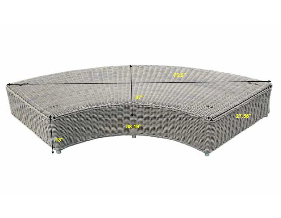 Barbados Outdoor Rounded Bench dimensions