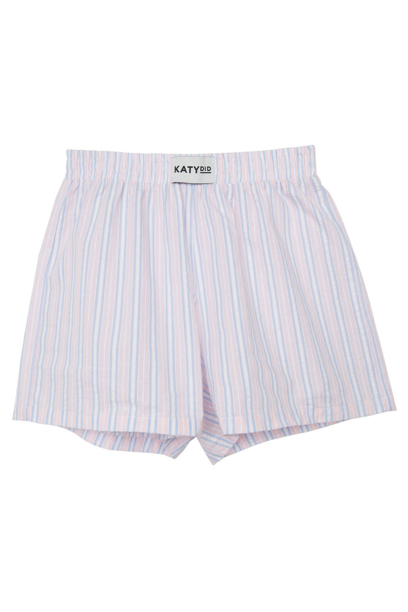 Light Pink and Blue Striped Boxer Shorts