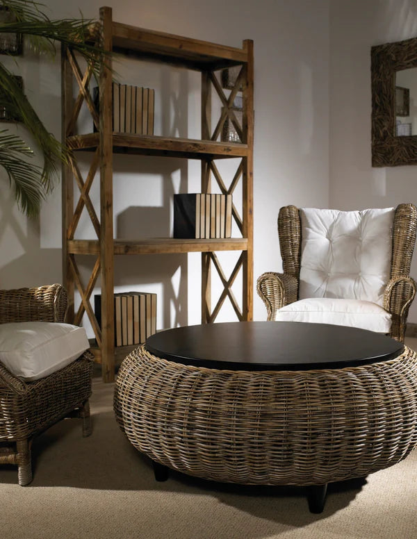 Paradise Ottoman with Wood Top