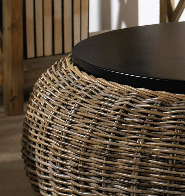 Paradise Ottoman with Wood Top