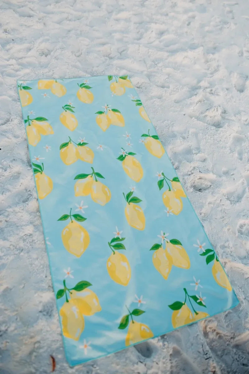 Lemons Quick Dry Beach Towel resists sand