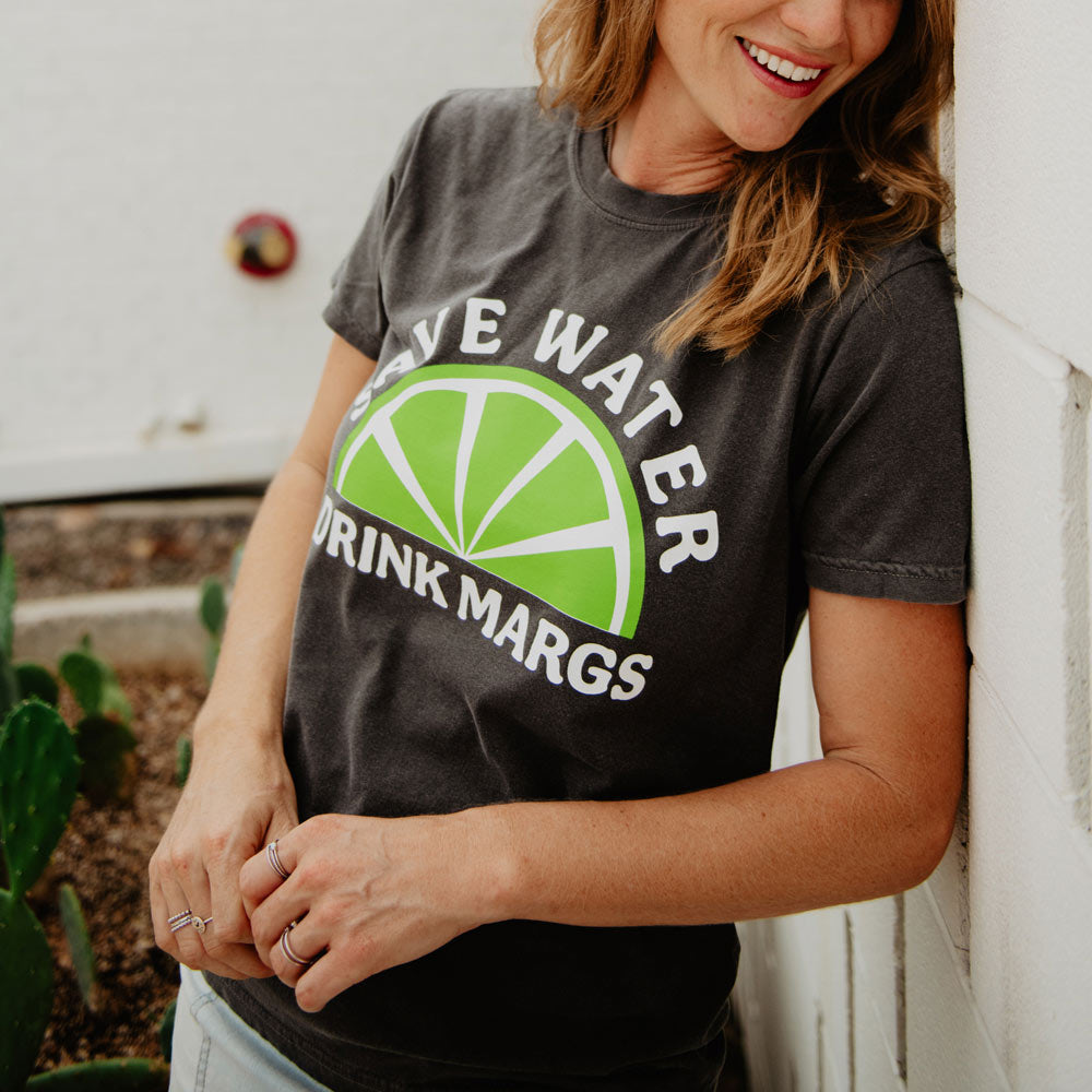 Save Water Drink Margs T-Shirt in pepper