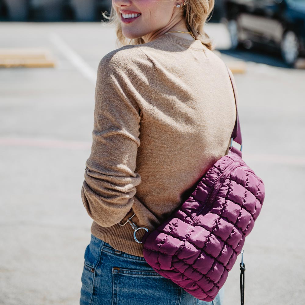 Plum Quilted Sling Bag