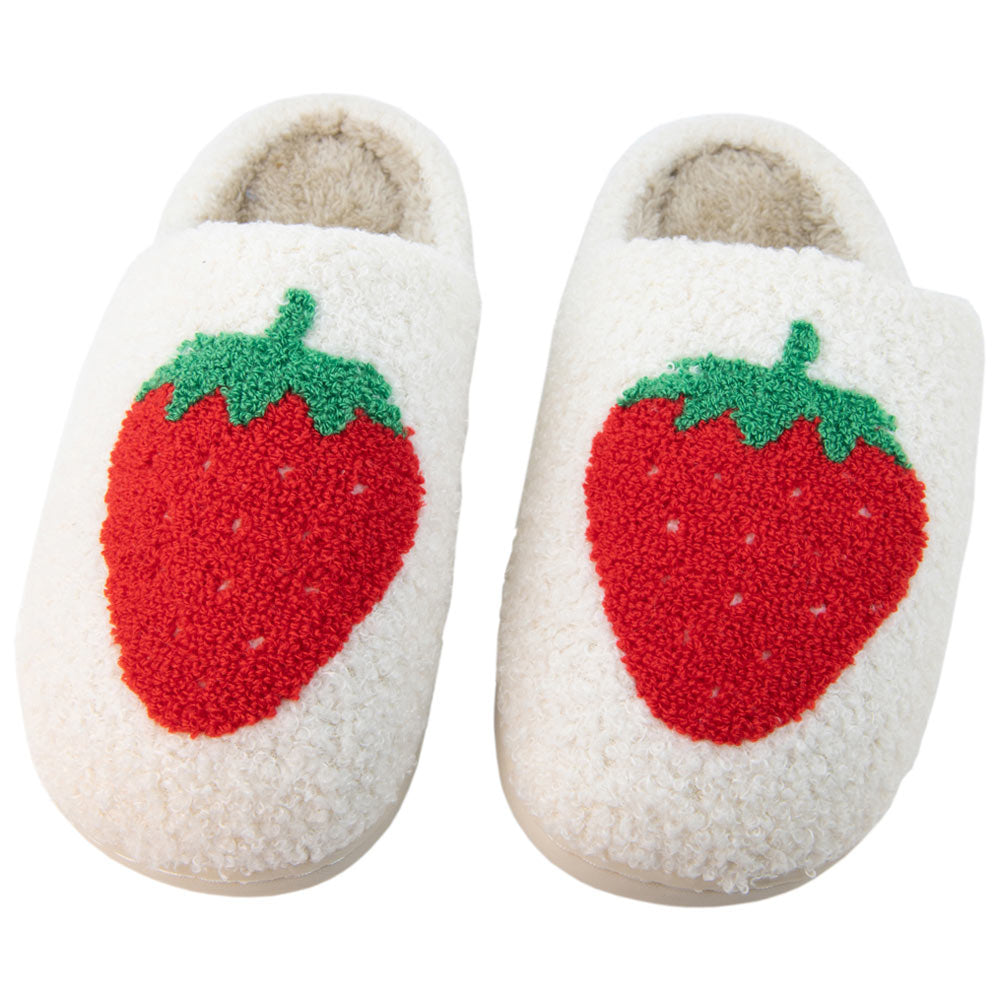 Large Strawberry Fuzzy House Slippers are super comfy