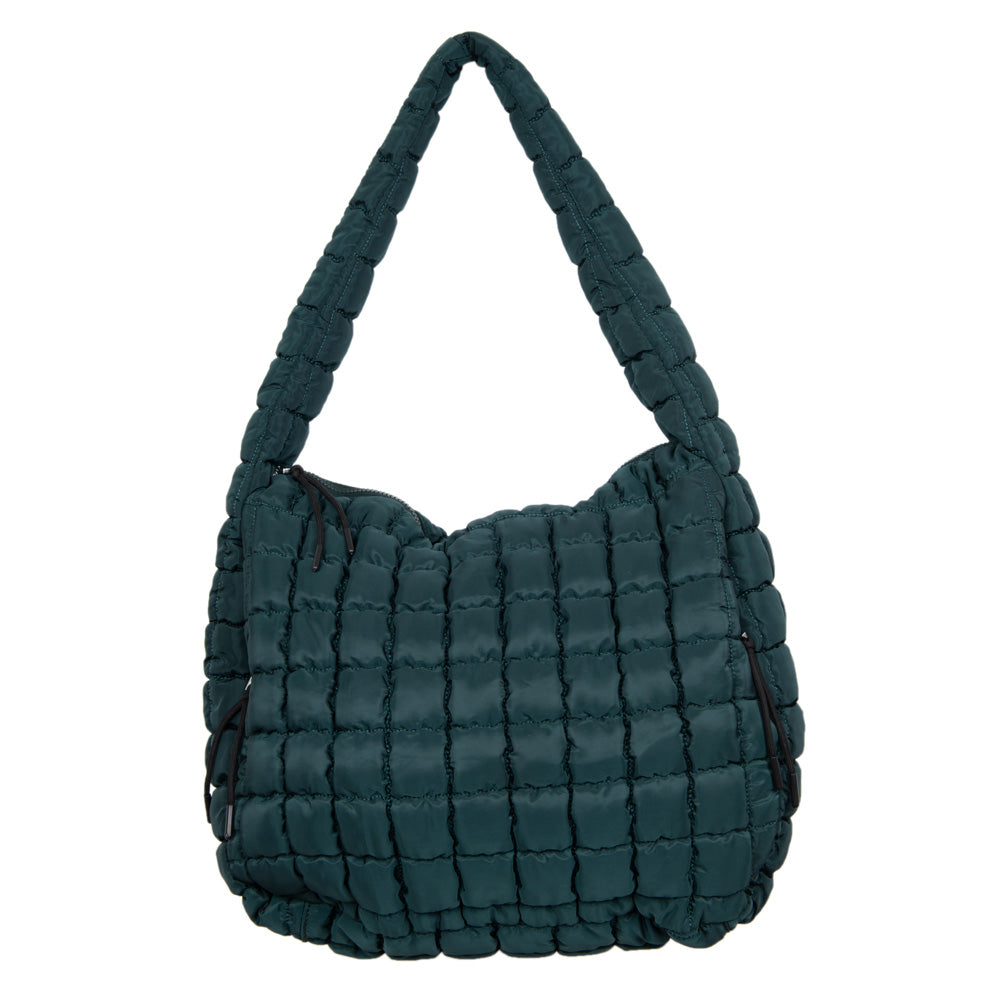 Forest Green Oversized Puffer Bag has spacious interior