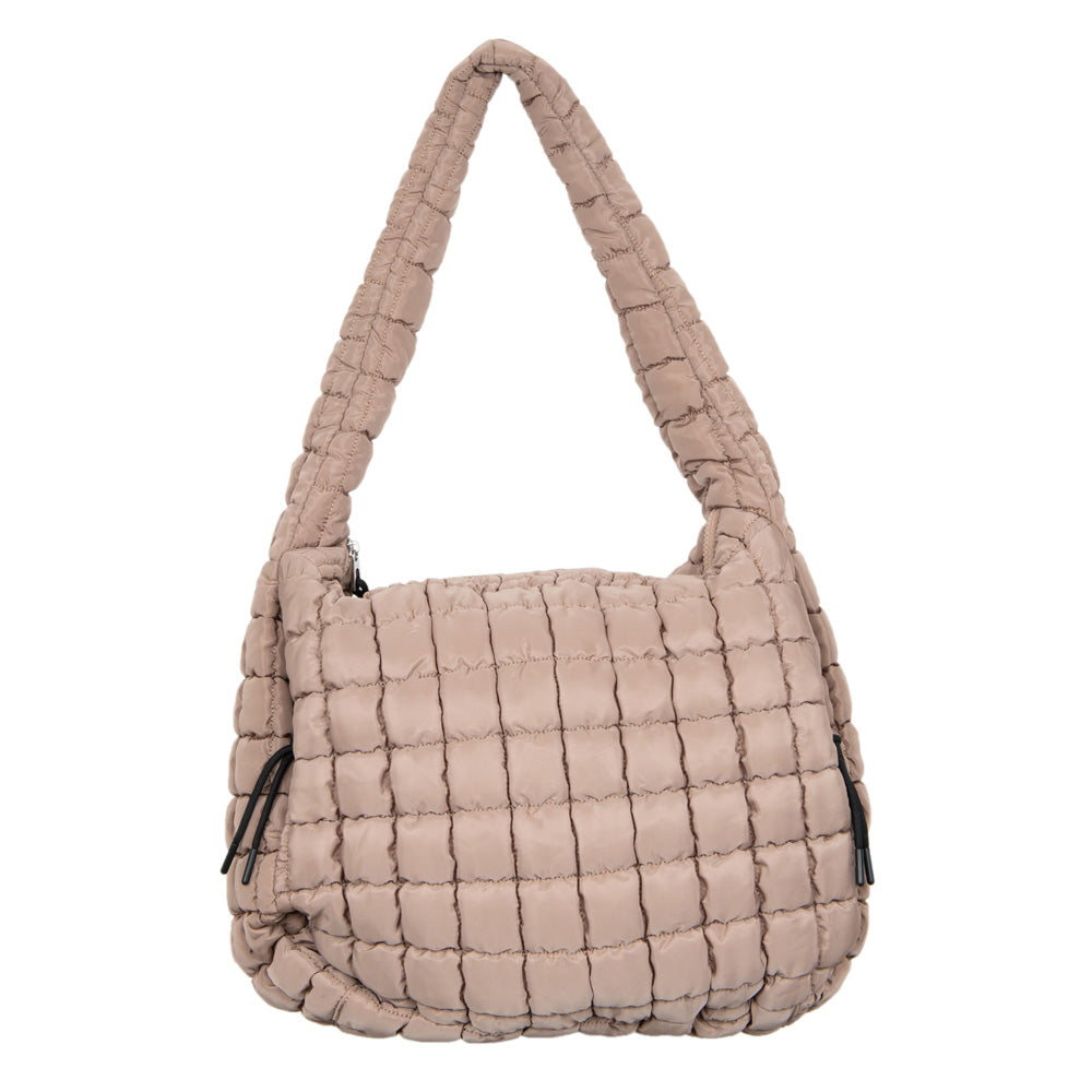 Tan Oversized Quilted Puffer Bag