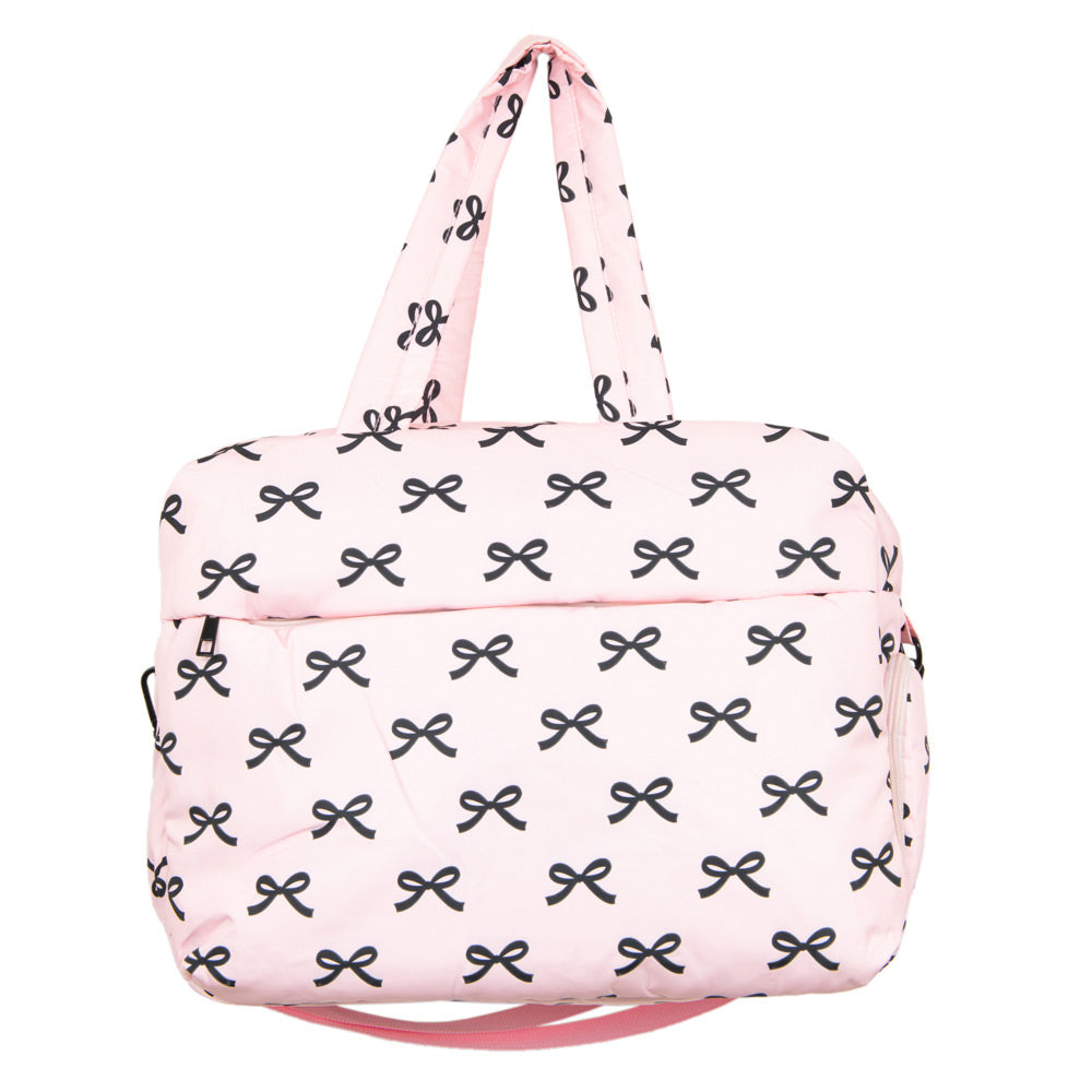 Black and Pink Mini Bows Duffel Weekender Bag