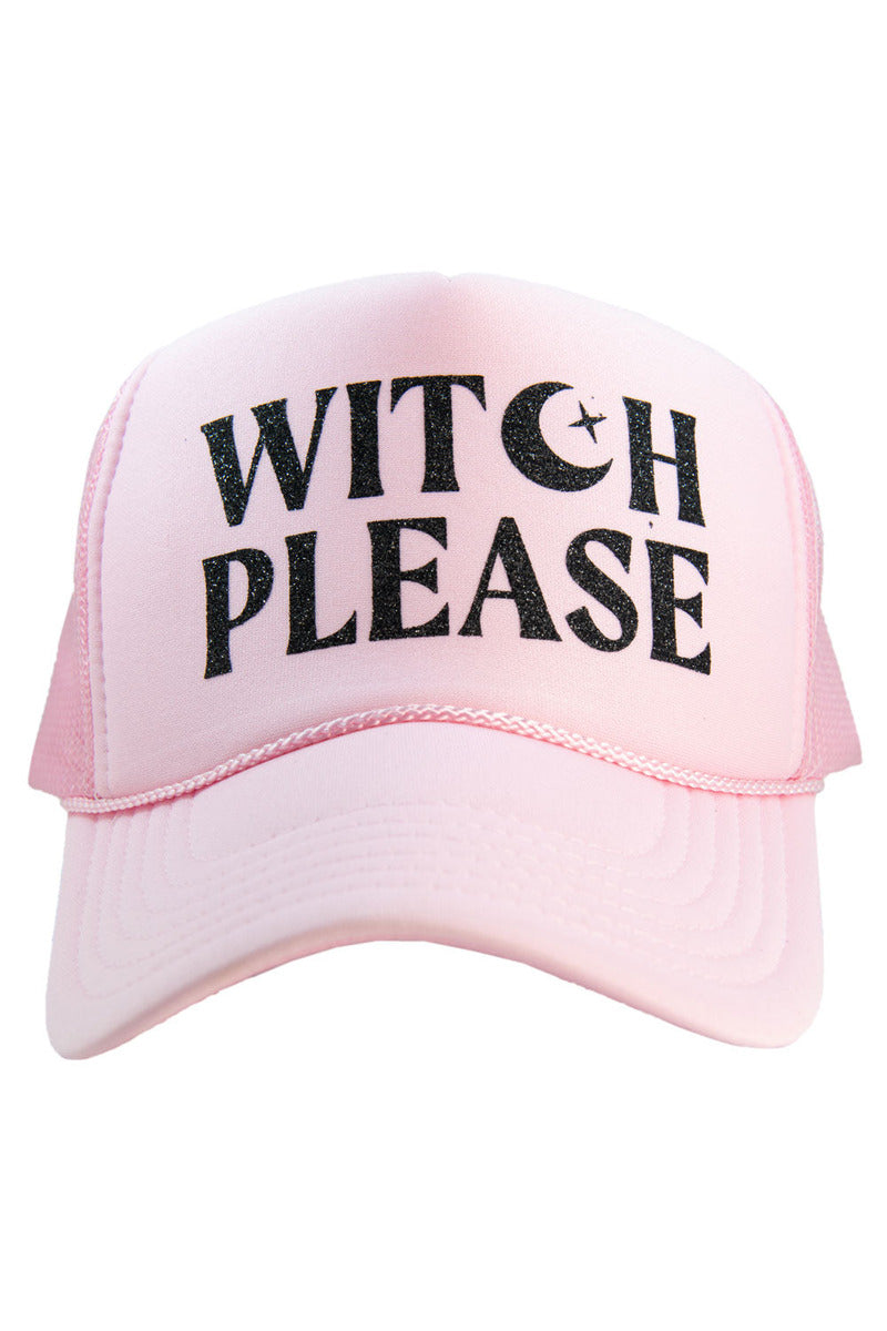 Witch Please Foam Trucker Hat - light pink