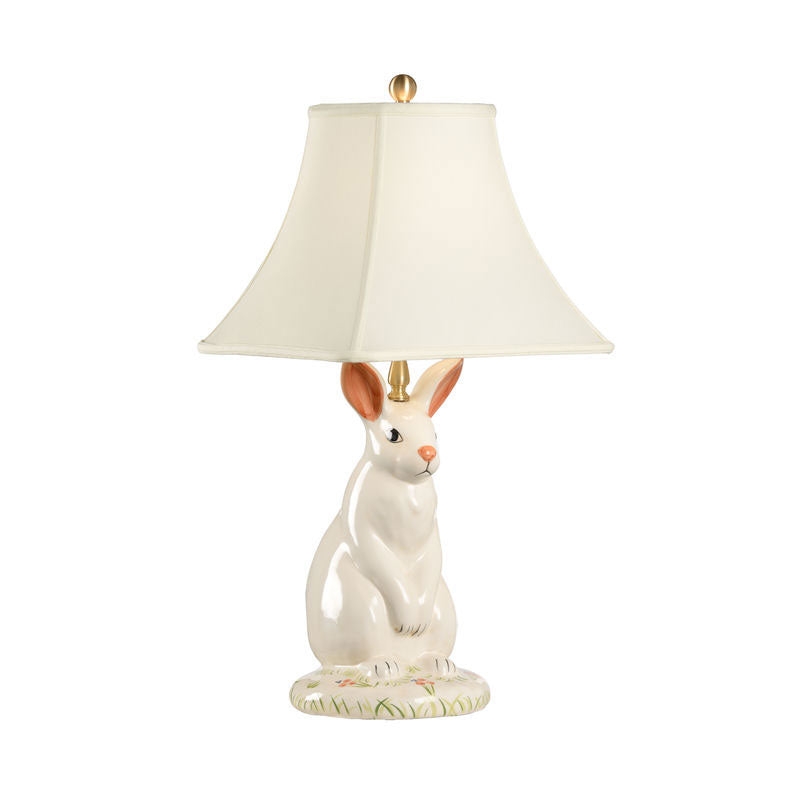 Dignified Rabbit Lamp creamy glazed porcelain lamp of sitting rabbit Wildwood