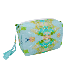 Stained Glass Blue Cosmetic Bag small