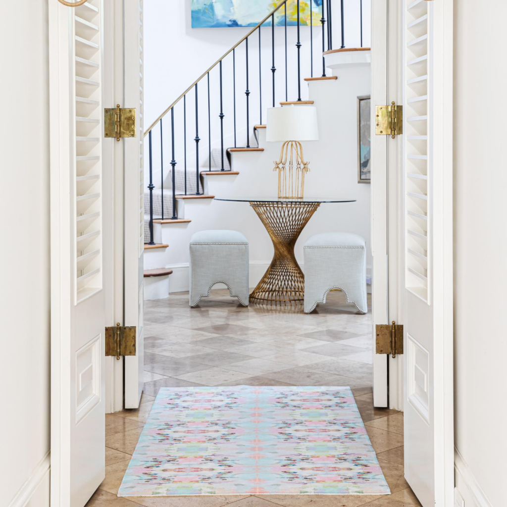 Brooks Avenue floor mat in vivid colors and design from Laura Park Designs lifestyle image