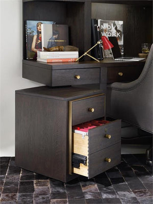 Curata Mobiel File two drawer file cabinet in dark wood finish Hooker Furniture lifestyle image 1