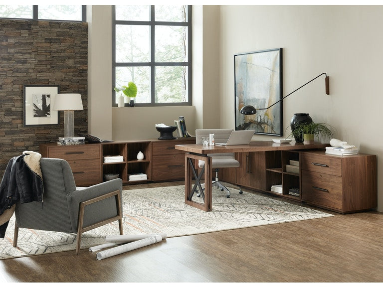 Elon Swivel Desk Chair in fabric and wood from Hooker Furniture lifestyle image 4
