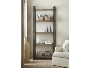 Carfted Bookcase in oak veneer and aluminum sheet from Hooker Furniture lifestyle image 1